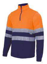 Velilla P305701-19/61L- - SUDADERA BICOLOR CON CREMALLERA ALTA VISIBILIDAD SERIE 30570