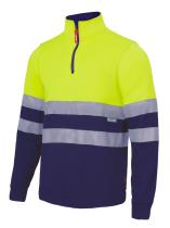 Velilla P305701-20/61L- - SUDADERA BICOLOR CON CREMALLERA ALTA VISIBILIDAD SERIE 30570