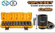 Ingco HKISSD12102L - JGO VASOS 1/2' IMPACTO LARGOS 10 PCS