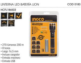 Ingco HCFL186503 - LINTERNA LED 5W 270 LUM BATERIA