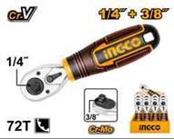Ingco HRTH081438 - LLAVE CARRACA DUAL 1/4'+3/8'