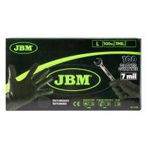 Jbm 54178 - GUANTES NEGROS DESECHABLES  NITRILO T-L 7,0MIL (100 UDS.)