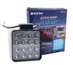 Tech One TT01839 - Faro 16 LEDs cuadrado 12/24V 48W 12000K Azul