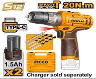 Ingco CIDLI12202E - TALADRO ATORNILLADOR PERCUTOR 12V