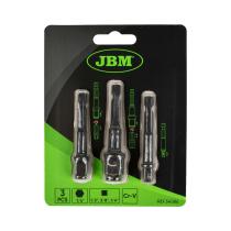 Jbm 54586 - JGO. 3 ADAPTADORES DE LLAVE DE VASO C/ PUNTA HEXAG.