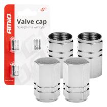 AMIO 02236 - TAPONES DE ALUMINIO  VáLVULA COLOR PLATEADO 4 UNID.