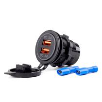 AMIO 02855 - CARGADOR IMPERMEABLE 2XUSB 12/24V MOD-05