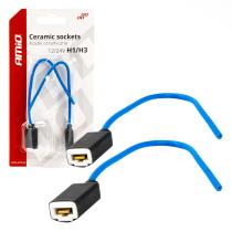 AMIO 03050 - ARNES/ ENCHUFE CERáMICO RECTO 2 UND. H1/H3 CABLE 15 CM