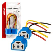 AMIO 03052 - ARNES/ ENCHUFE CERáMICO RECTO 2 UND. H4 CABLE 15 CM