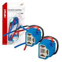 AMIO 03053 - ARNES/ ENCHUFE CERáMICO ÁNGULAR 2 UND. H4 CABLE 15 CM