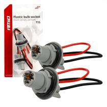 AMIO 03049 - PORTALáMPARAS PLáSTICO 2 UDS. T15 CABLE 15 CM
