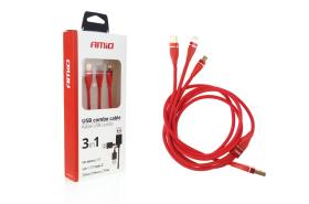 AMIO 02178 - CABLE USB 3 EN 1 LIGHTNING/USB C/MICRO USB 1.2M 3.1A UC-7