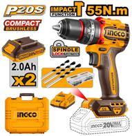 Ingco CIDLI20558E - TALADRO ATORNILLADOR PERCUTOR 20 V 55NM