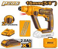Ingco CRHLI201681E - MARTILLO COMBINADO 20V 16MM COMPLETO