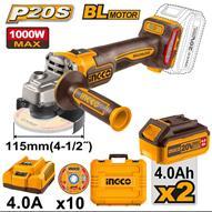 Ingco CAGLI271532E - AMOLADORA ANGULAR 20V 1000W 115MM COMPLETO