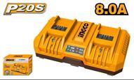 Ingco FCLI2082 - CARGADOR DOBLE 20V 8,0A