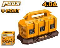 Ingco FCLI2064 - CARGADOR 6 PUERTOS 20V 4,0A
