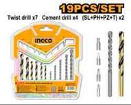 Ingco AKSDB1901 - JGO BROCAS Y PUNTAS 19 PCS