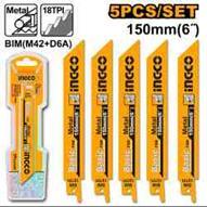 Ingco RSB922EF - BL SIERRAS SABLE PARA METAL 150MM 5 PCS