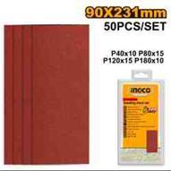 Ingco AKFS2401012 - HOJAS LIJADORA P40/P80/P120/P180 90X231MM 50PCS