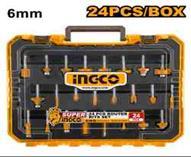 Ingco AKRT24062 - JGO FRESAS PARA MADERA EJE 6MM 24 PCS