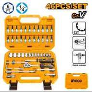 Ingco HKTS14462 - JGO VASOS 1/4' 46 PCS