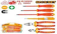Ingco HKIST3061 - JGO DESTORNILLDORES Y ALICATES AISLADOS 6 PCS