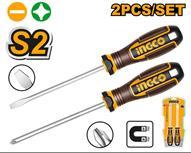 Ingco HKSDS0228 - JGO DESTORNILLADORES 2 PCS