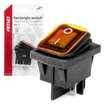 AMIO 03091 - INTERRUPTOR RECTANGULAR AMARILLO (ILUMINADO) 12/24V MAX 20A
