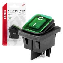 AMIO 03090 - INTERRUPTOR RECTANGULAR VERDE (ILUMINADO) 12/24V 20A ON/OFF