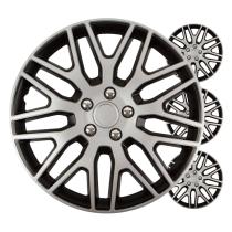 AMIO 8491 - TAPACUBOS COCHE 4PCS SET DAKAR NEGRO Y PLATA 14' COLOR BOX
