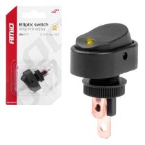 AMIO 03088 - INTERRUPTOR ELíPTICO PILOTO AMARILLO 12/24V MAX 30A ON/OFF