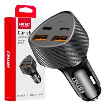 AMIO 04284 - CARGADOR DE COCHE 50W 2XUSB-A + 2XUSB-C AMIO-04284