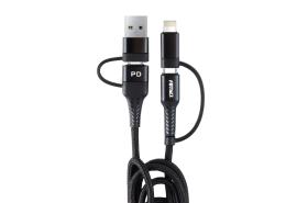 AMIO 02547 - MULTI-CABLE USB 2 EN 1 C-USB C IOS USB A FULLLINK 1M UC-15