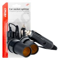 AMIO 03801 - DIVISOR DE TOMAS DE MECHERO DE COCHE DE 12 V Y 24 V AMIO-038