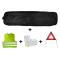 Jbm 53179 - KIT EMERGENCIA BOLSA NEGRA RIBETE+TRIANGULO+CHALECO+GUANTES