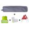 Jbm 53182 - KIT EMERGENCIA BOLSA GRIS RIBETE+2TRIANGULOS+CHALECO+GUANTES